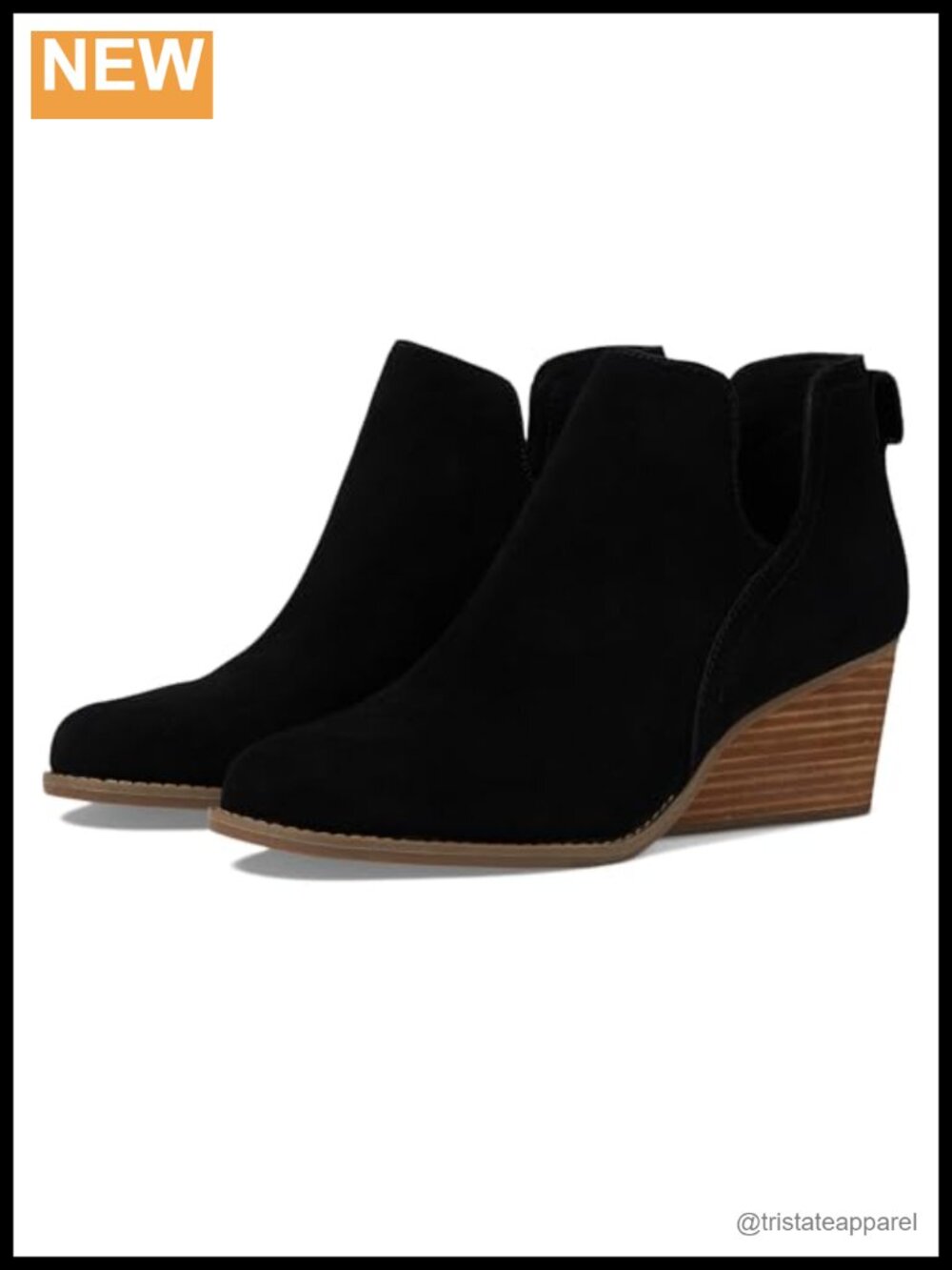 TOMS Gwen Women's Ankle Bootie Suede Wedge Heel Pull-On Casual